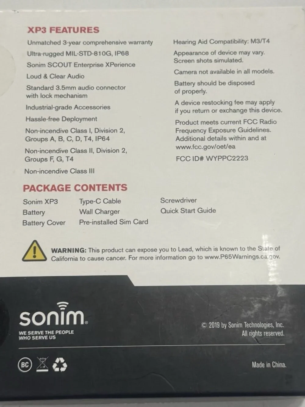 Sonim XP3 XP3800 - 8GB - Black Dual SIM Rugged Flip Phone SPRINT